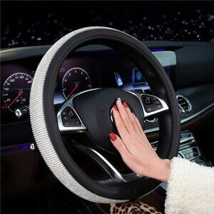Rhinestone Crystal Bling Diamond Steering Wheel Covers Cool Car Accessories Gift